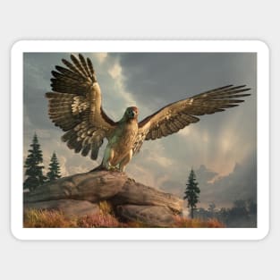 Hawk on the Rocks Sticker